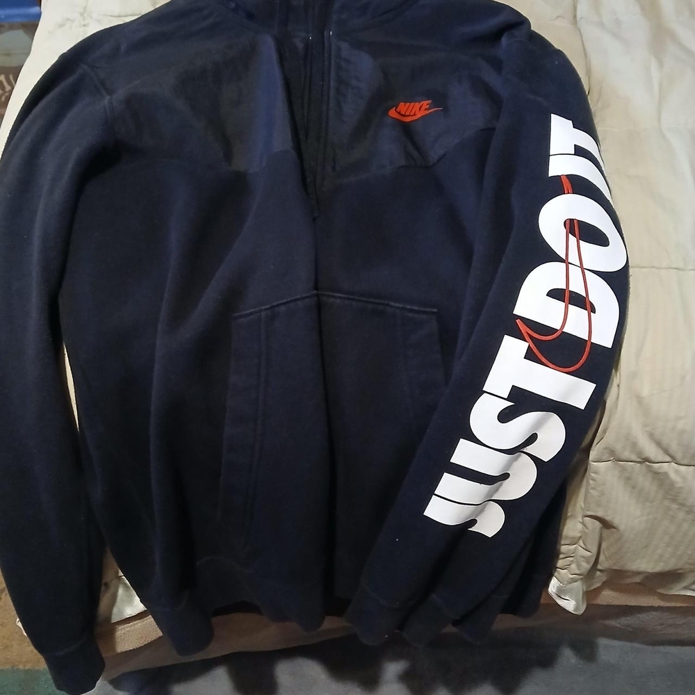 Nike Black Hoodie with Just Do It Sleeve